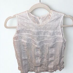 Solitaire Ivory Lace Sleeveless Blouse